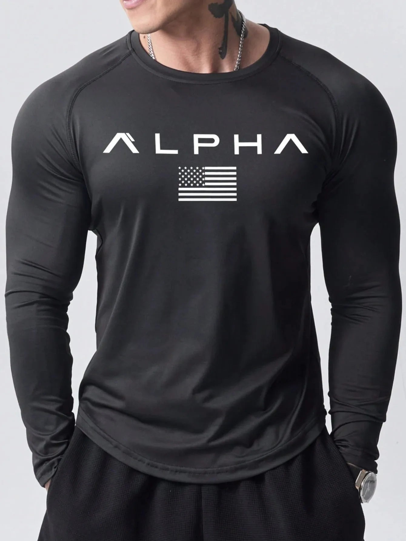 Men’s 2025 Long-Sleeve 3D Letter T-Shirt - Street Fashion & Comfort