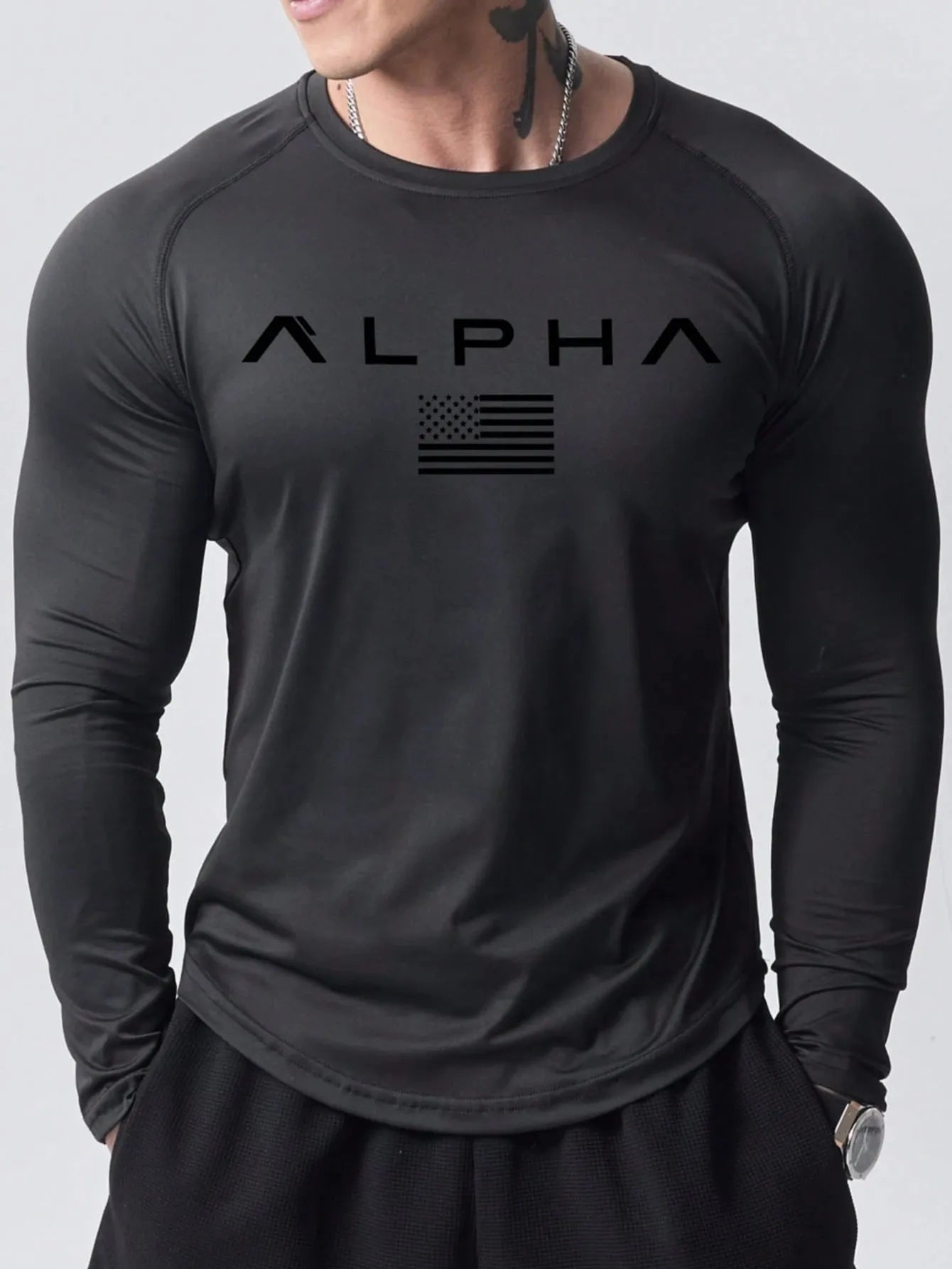Men’s 2025 Long-Sleeve 3D Letter T-Shirt - Street Fashion & Comfort