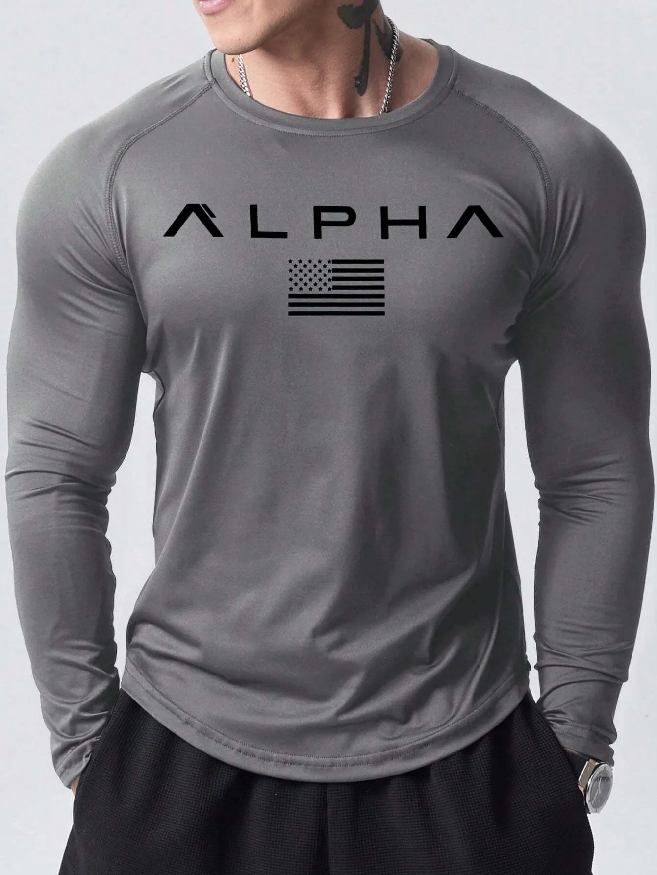 Men’s 2025 Long-Sleeve 3D Letter T-Shirt - Street Fashion & Comfort