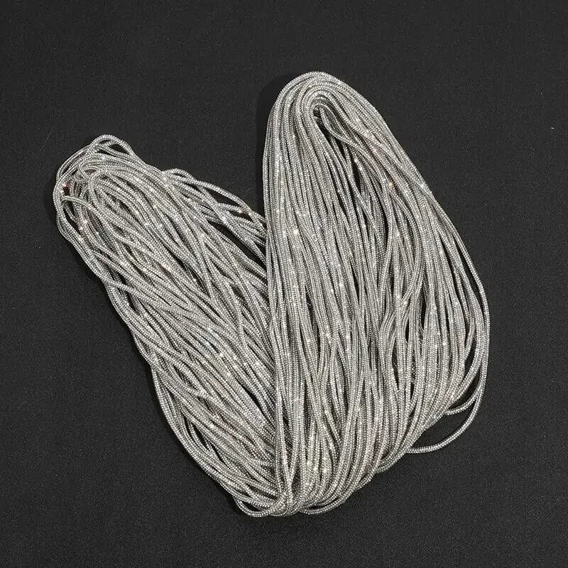 Sparkling Rhinestone Crystal Shoelaces - Bling Hoodie Drawstring & DIY Craft Cord