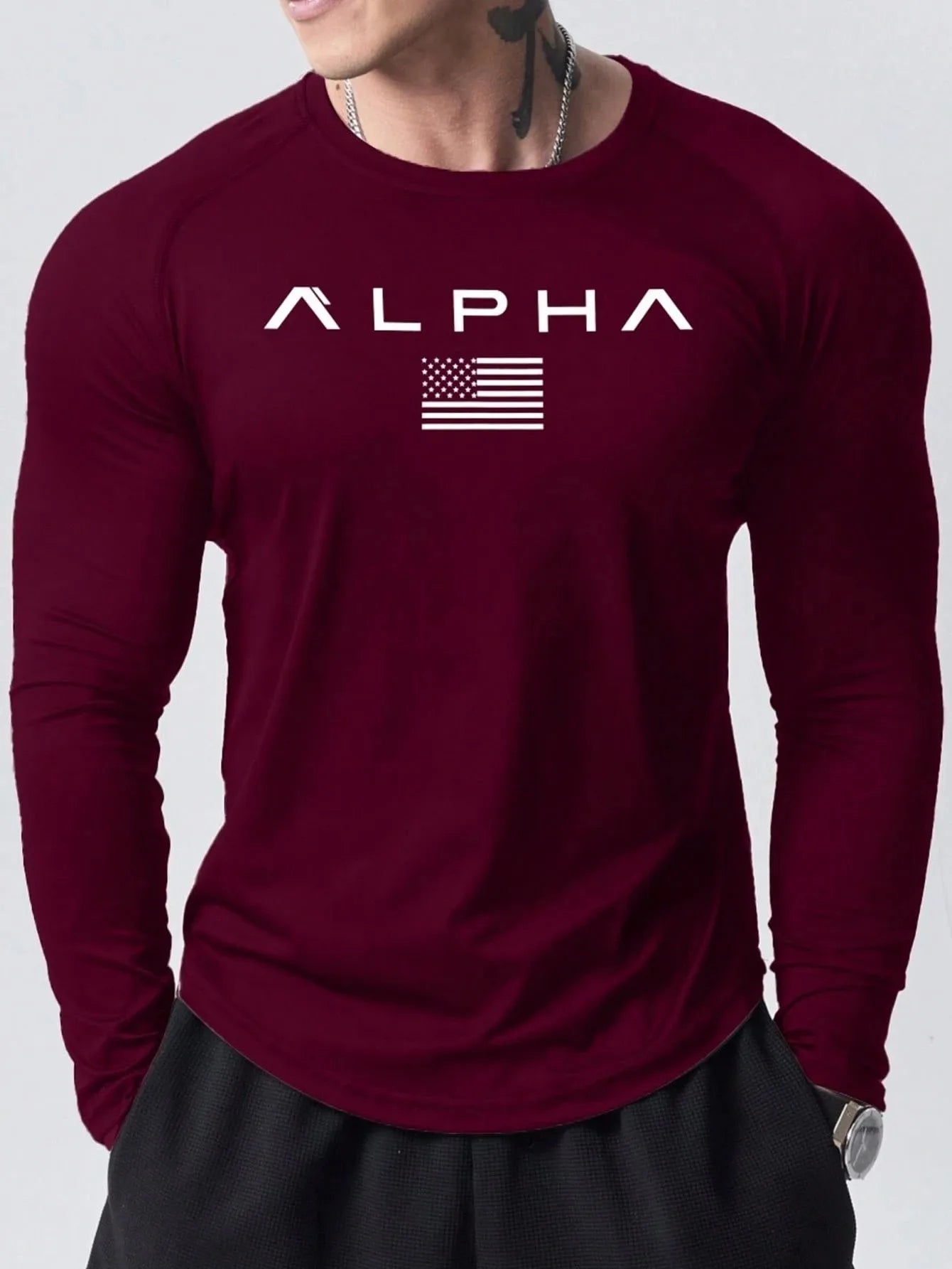Men’s 2025 Long-Sleeve 3D Letter T-Shirt - Street Fashion & Comfort