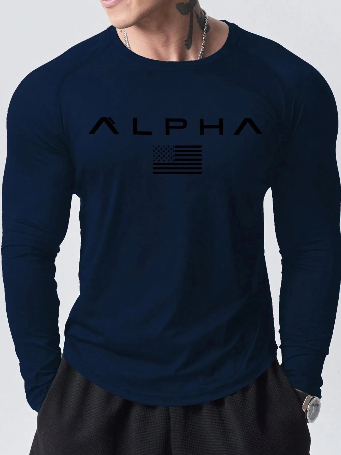 Men’s 2025 Long-Sleeve 3D Letter T-Shirt - Street Fashion & Comfort
