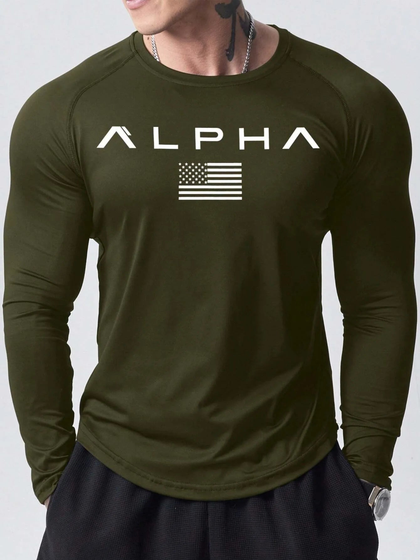 Men’s 2025 Long-Sleeve 3D Letter T-Shirt - Street Fashion & Comfort
