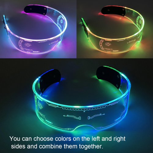 7 Color Decorative Cyberpunk LED Glasses
