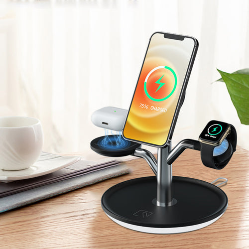 Универсальная беспроводная зарядная подставка для iPhone, Apple Watch, AirPods