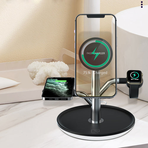Универсальная беспроводная зарядная подставка для iPhone, Apple Watch, AirPods
